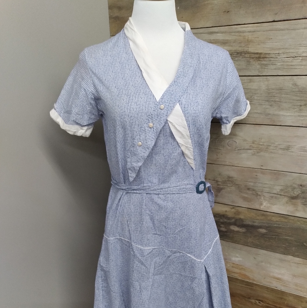 1930s Day Dress- Blue